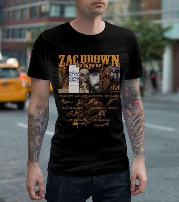 Zac Brown Band Jekyll And Hyde Album Art And Signatures T-Shirt