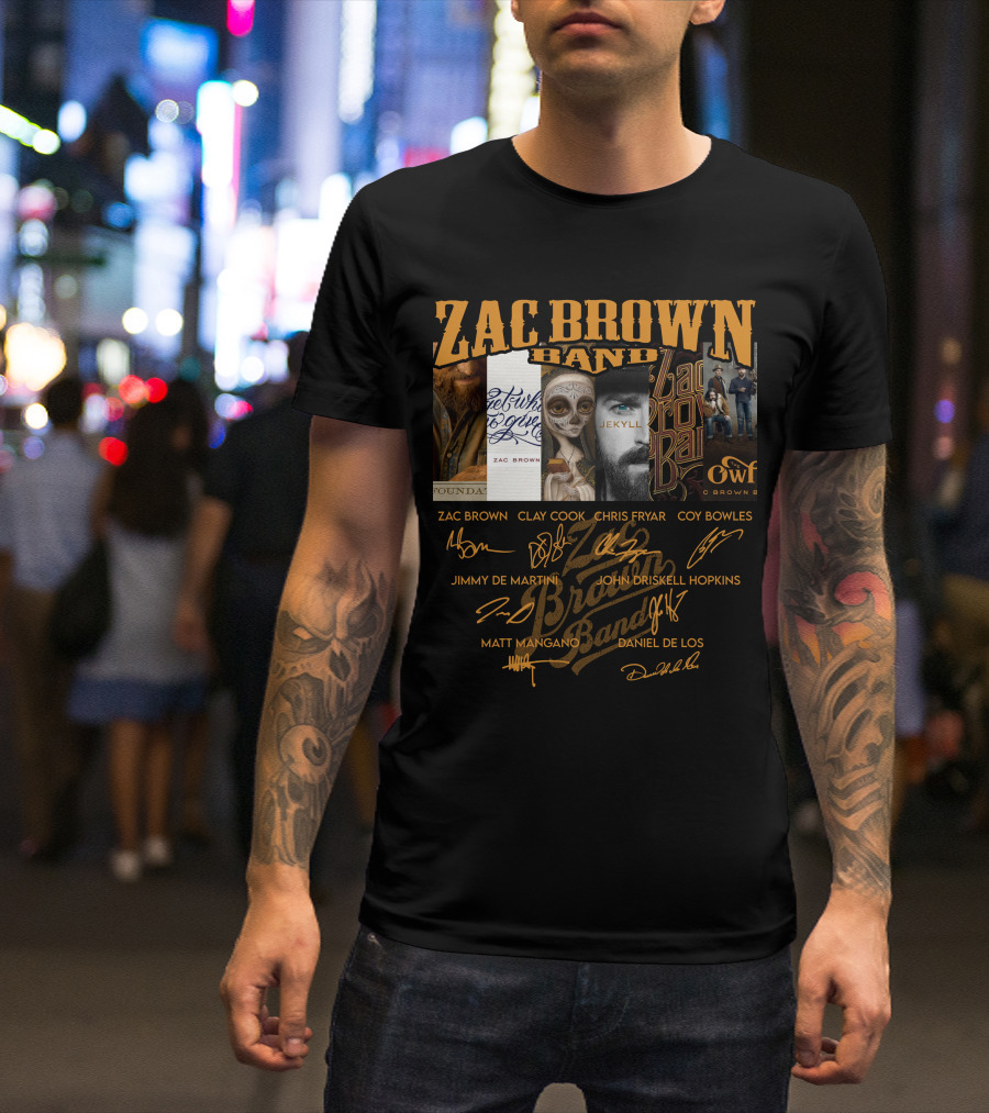 Zac Brown Band Jekyll And Hyde Album Art And Signatures T-Shirt