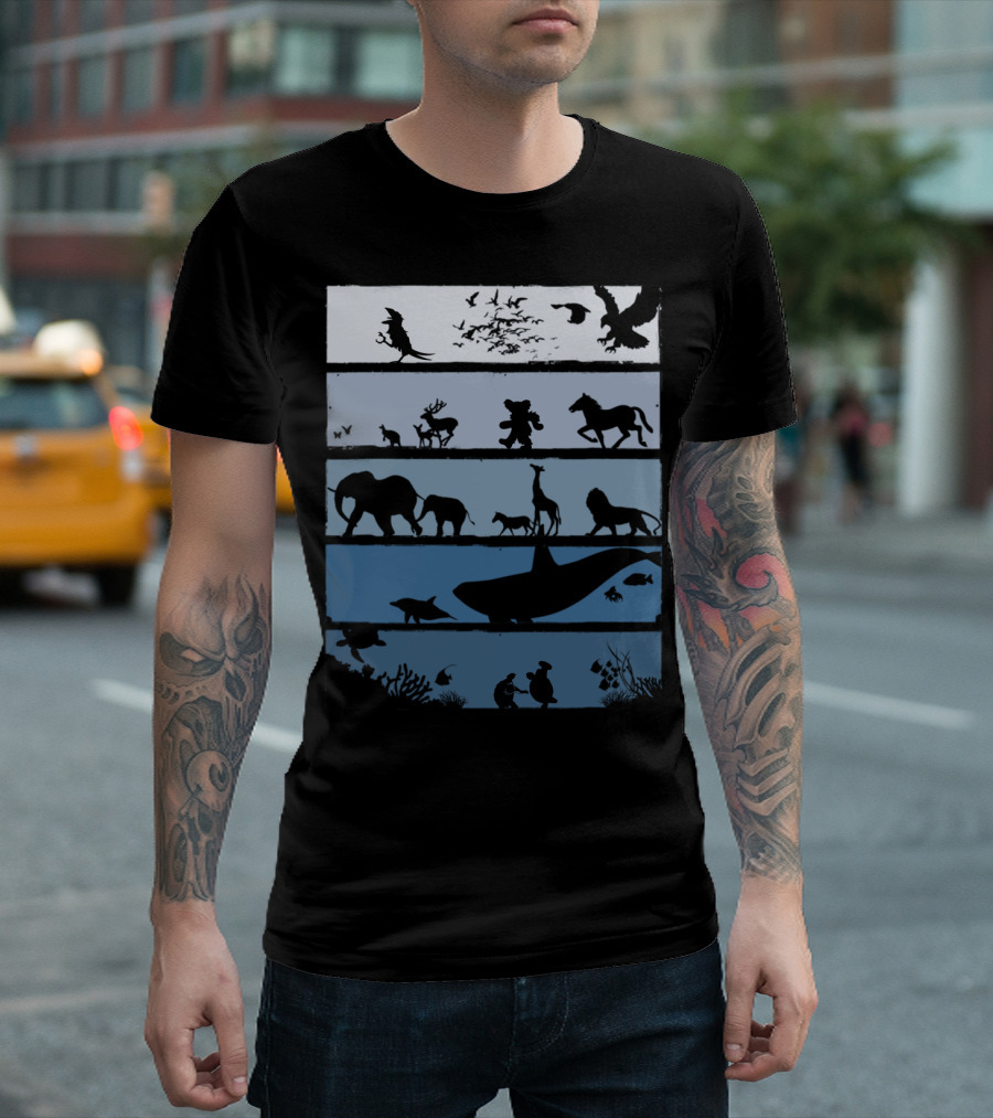 Animal Silhouettes Across Habitats Story T-Shirt