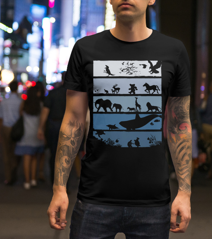 Animal Silhouettes Across Habitats Story T-Shirt