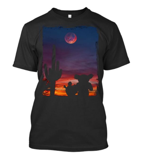 Cactus GD Grateful Dead Bear Desert Silhouette Moon Sunset T-Shirt
