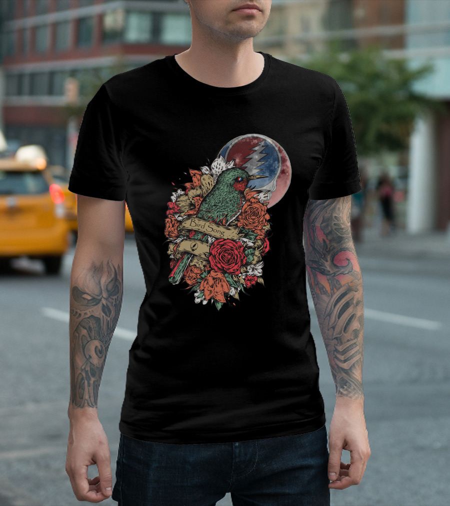 Grateful Dead Steal Your Face Floral Bird Song T-Shirt
