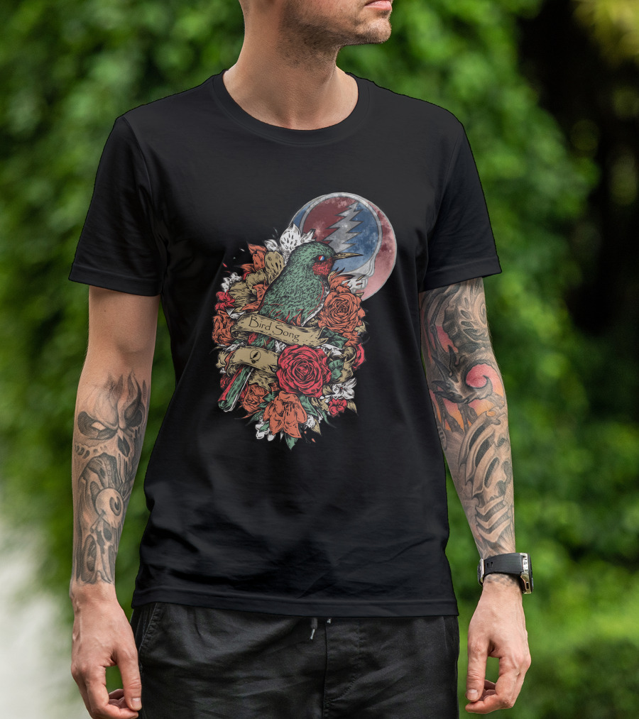 Grateful Dead Steal Your Face Floral Bird Song T-Shirt