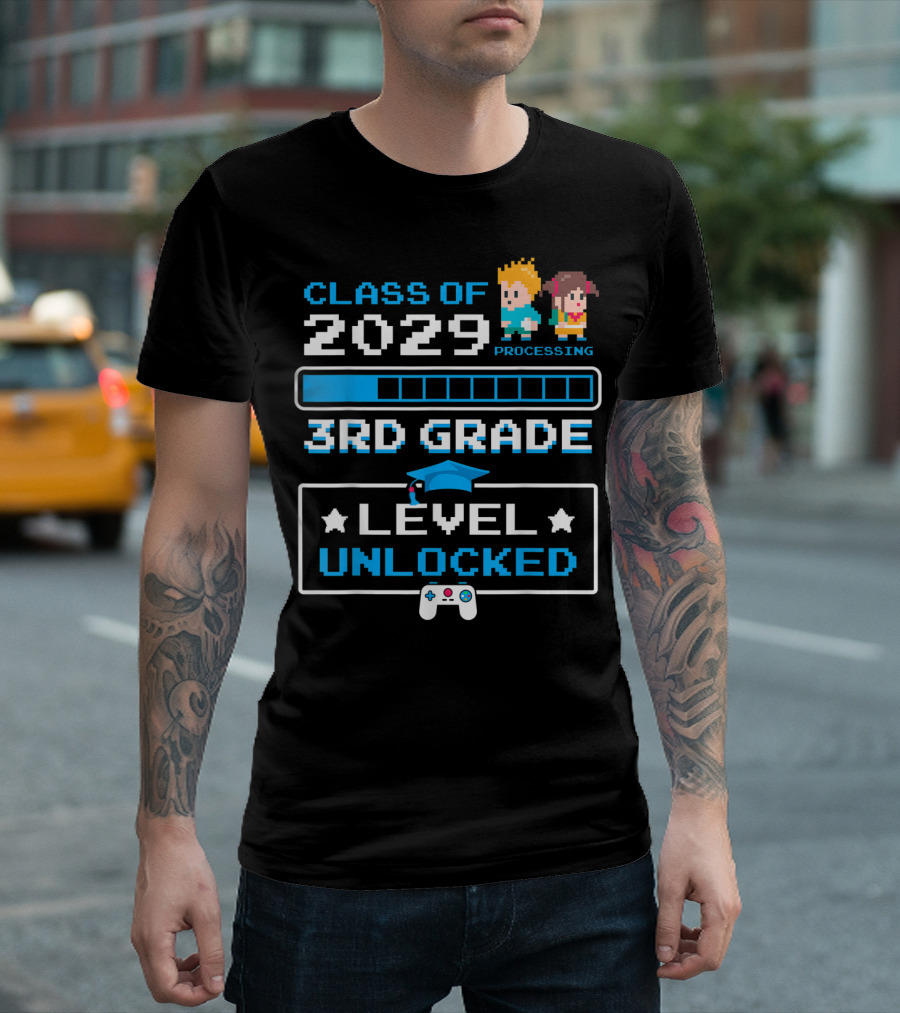 Class Of 2029 Processing 3rd Grade Level Unlocked Video Games T-Shirt