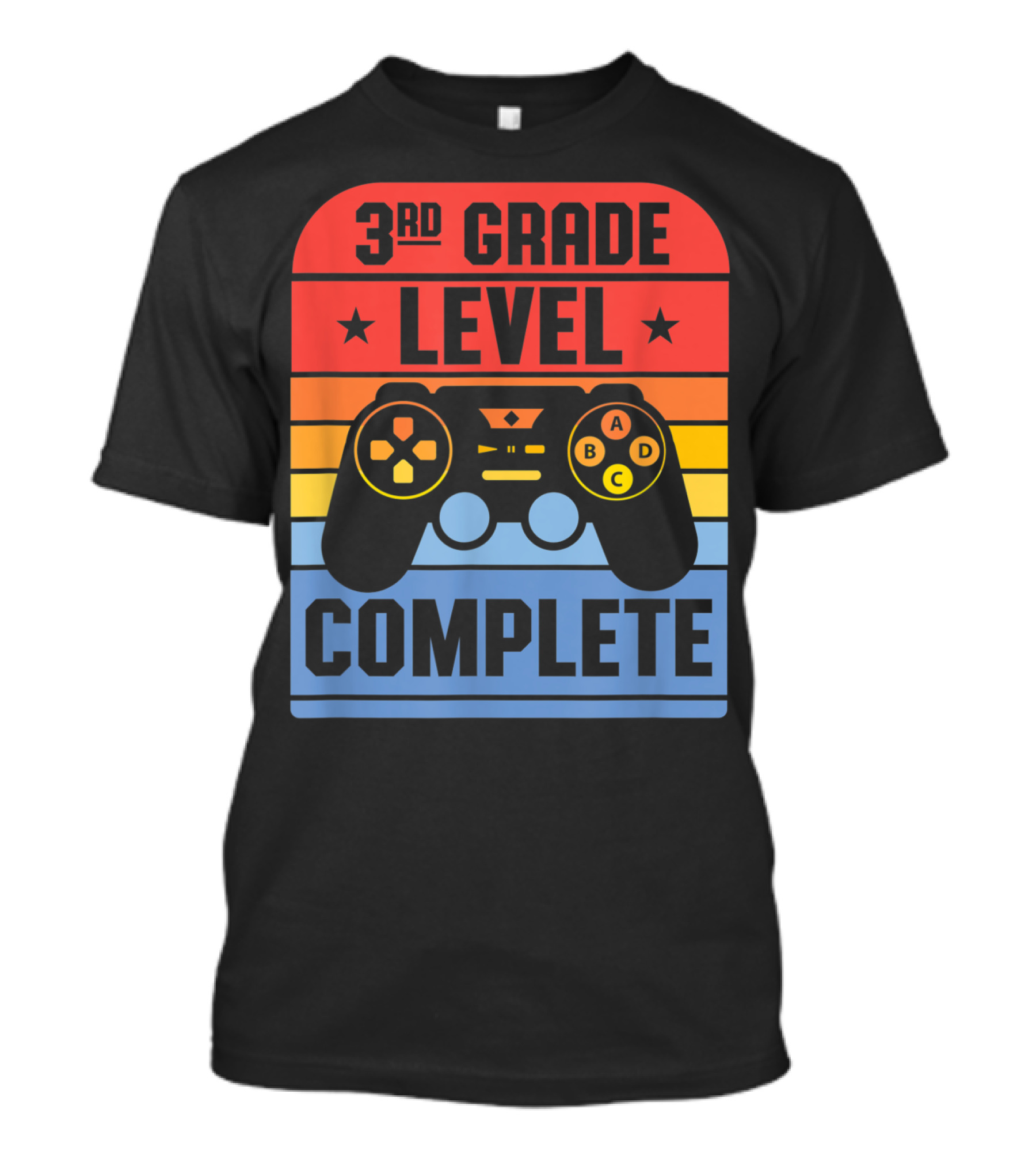 3Rd Grade Level Complete Graduation Student Game Controller T-Shirt
