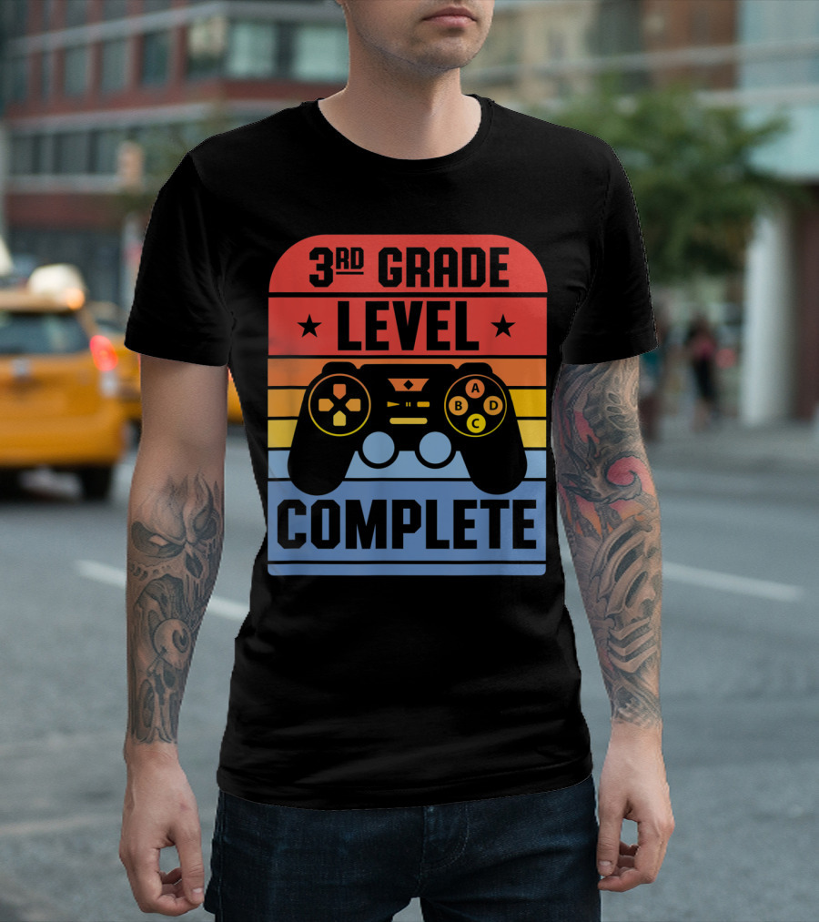 3Rd Grade Level Complete Graduation Student Game Controller T-Shirt