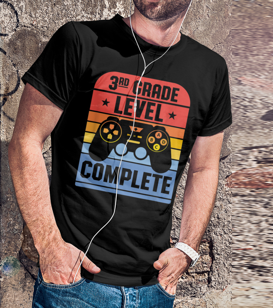 3Rd Grade Level Complete Graduation Student Game Controller T-Shirt