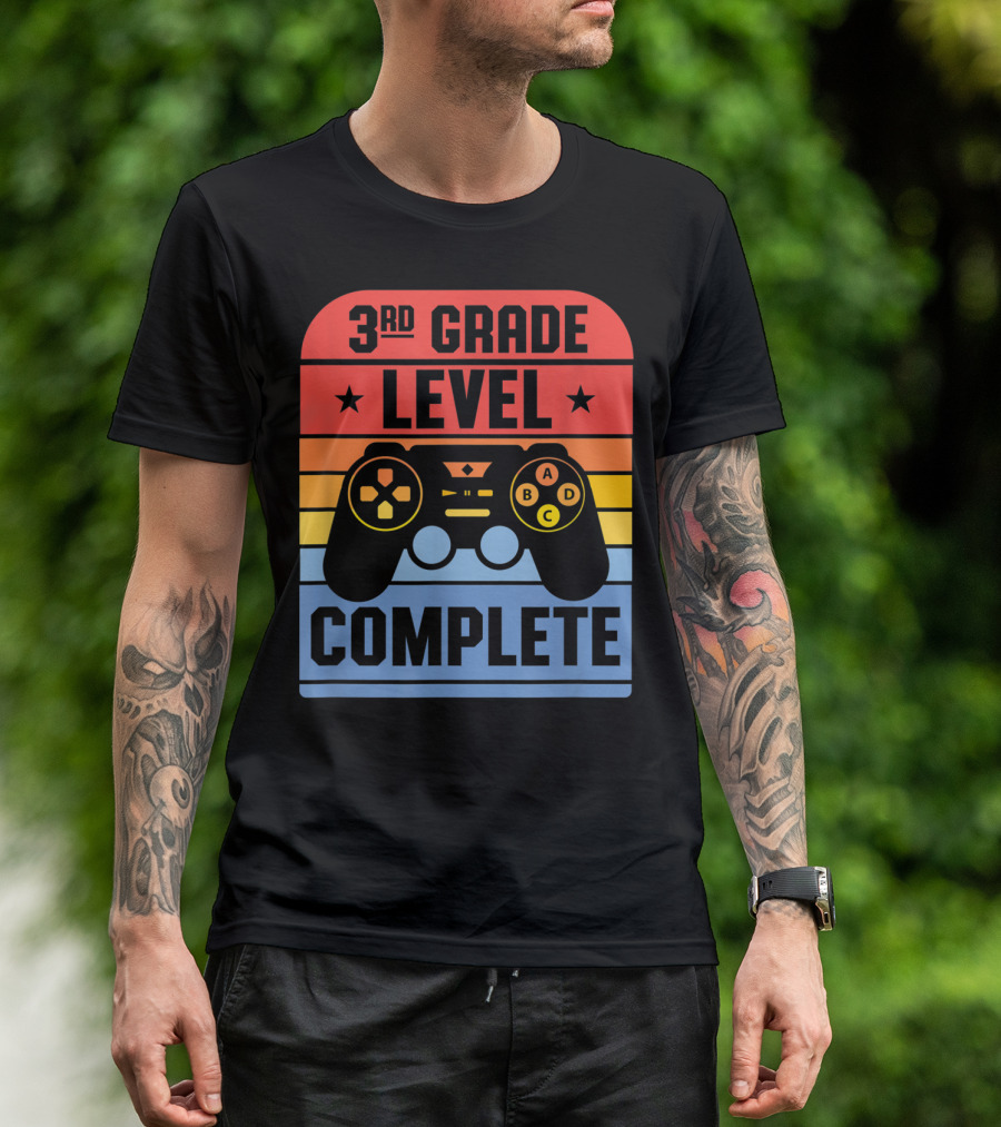3Rd Grade Level Complete Graduation Student Game Controller T-Shirt