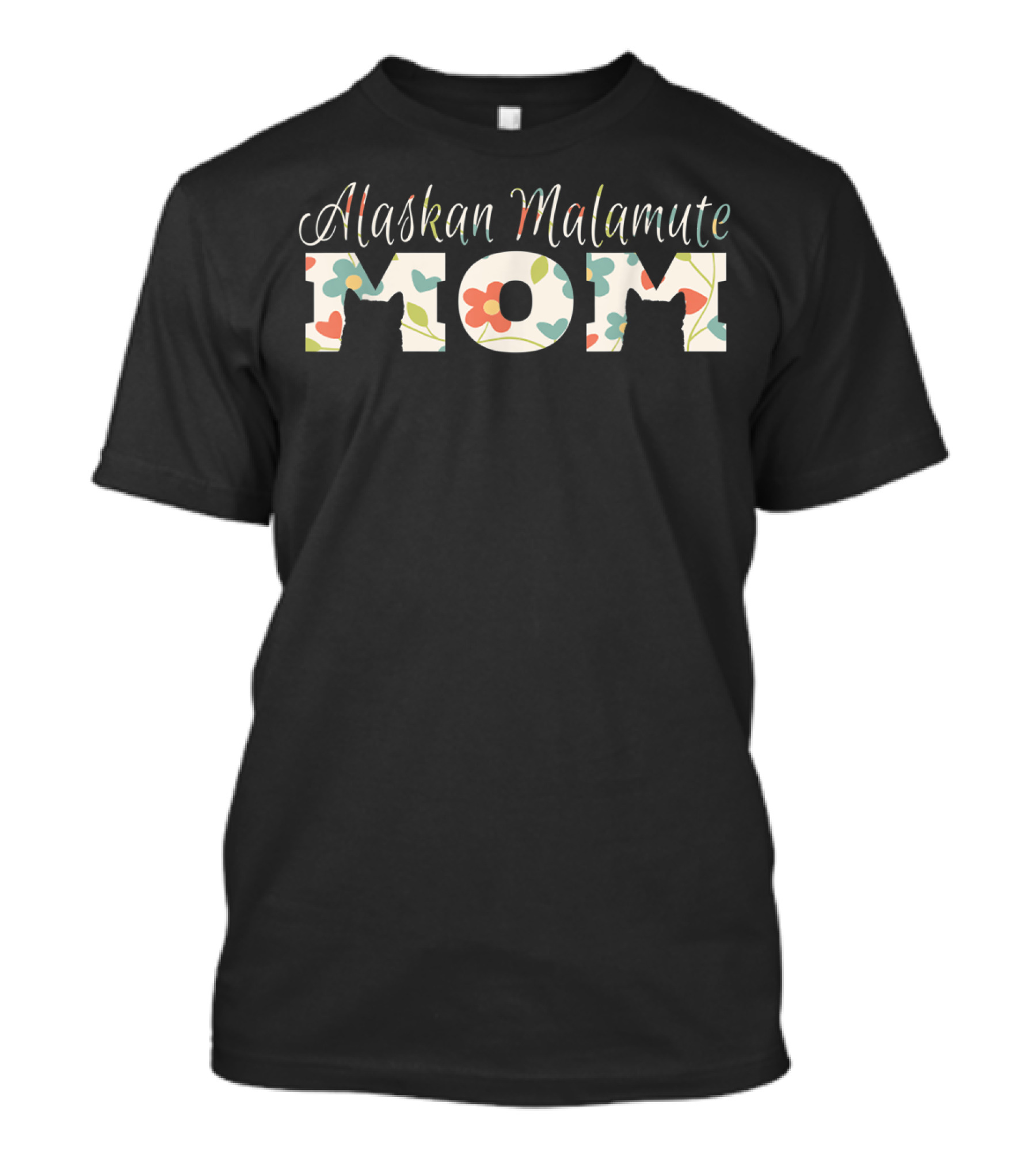 Alaskan Malamute Mom Floral Dog Lovers T-Shirt