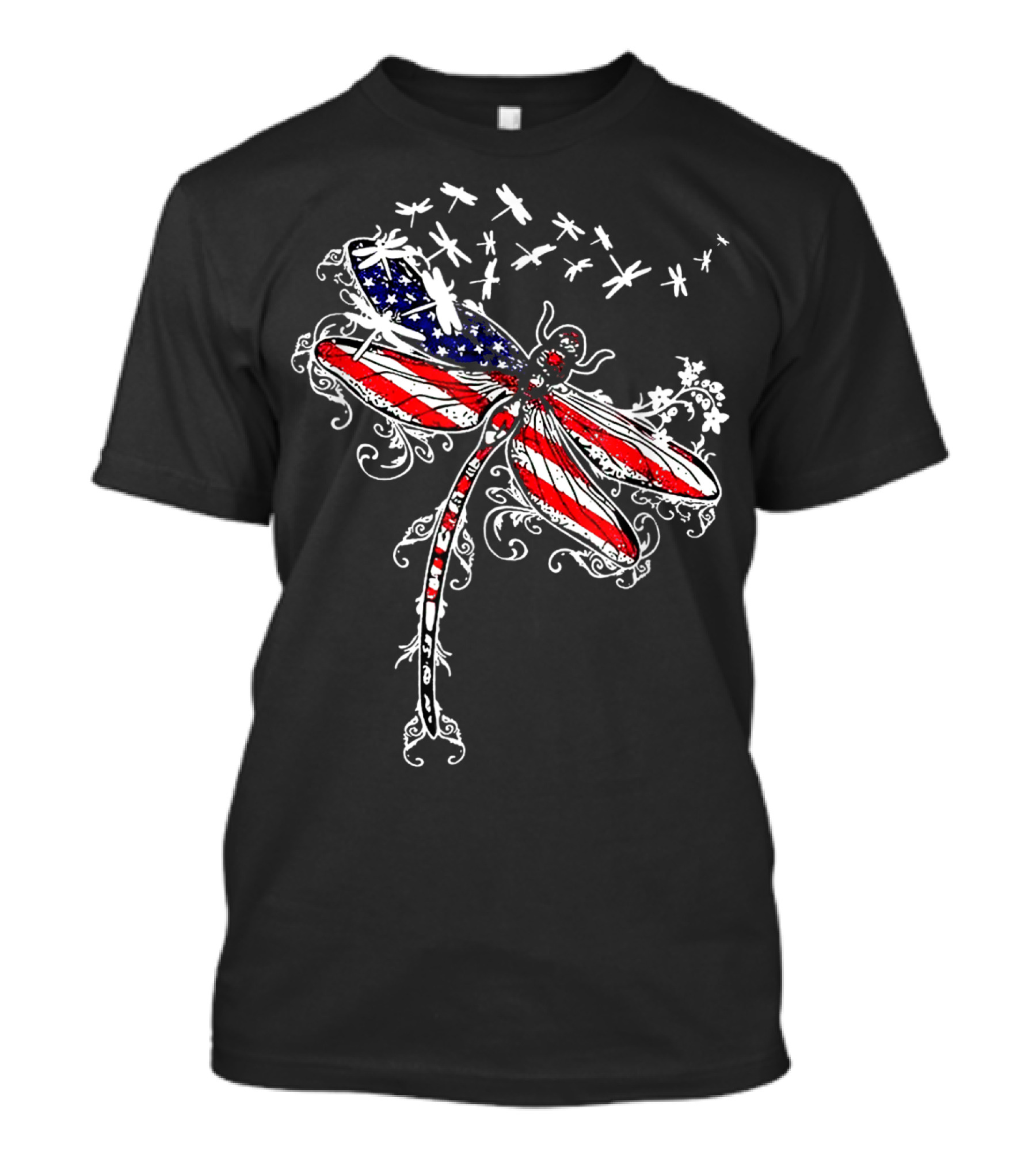 American Flag Dragonfly USA Independence Day Patriotic Insect T-Shirt