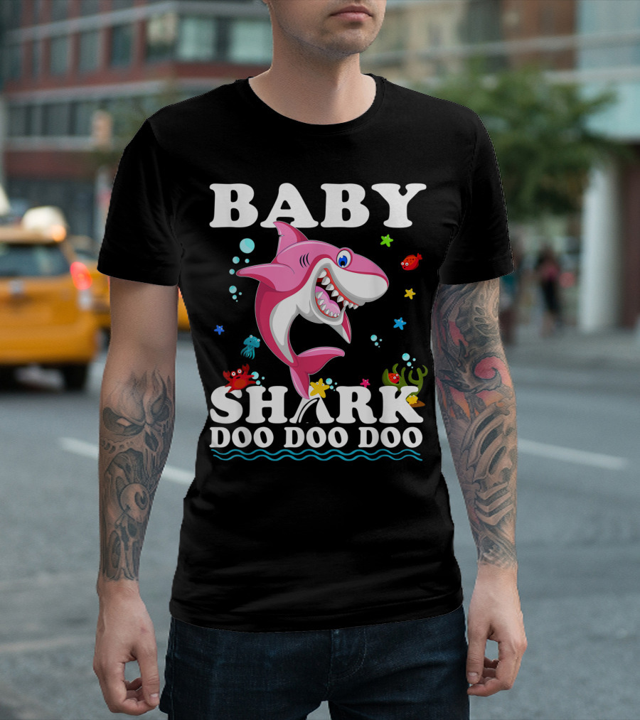 Baby Shark Doo Doo Doo Funny Kids Video Mommy Baby T-Shirt