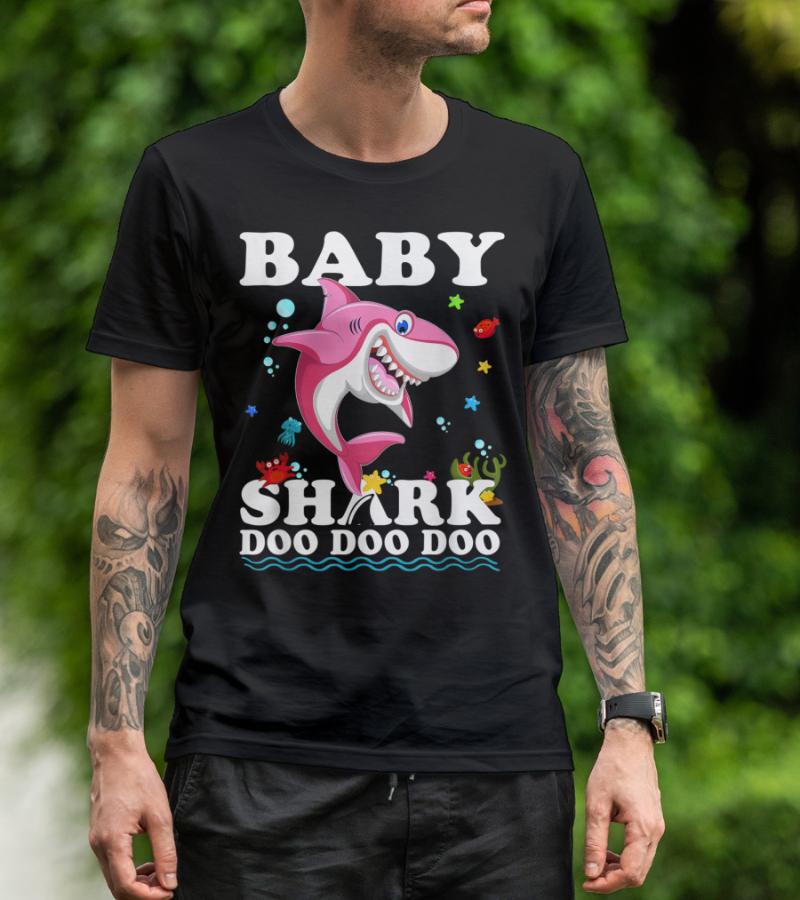 Baby Shark Doo Doo Doo Funny Kids Video Mommy Baby T-Shirt