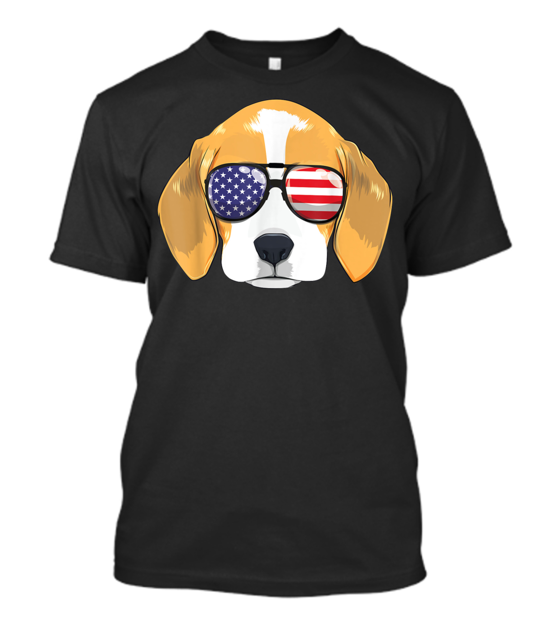 Beagle Dog American Flag Sunglasses Patriotic T-Shirt