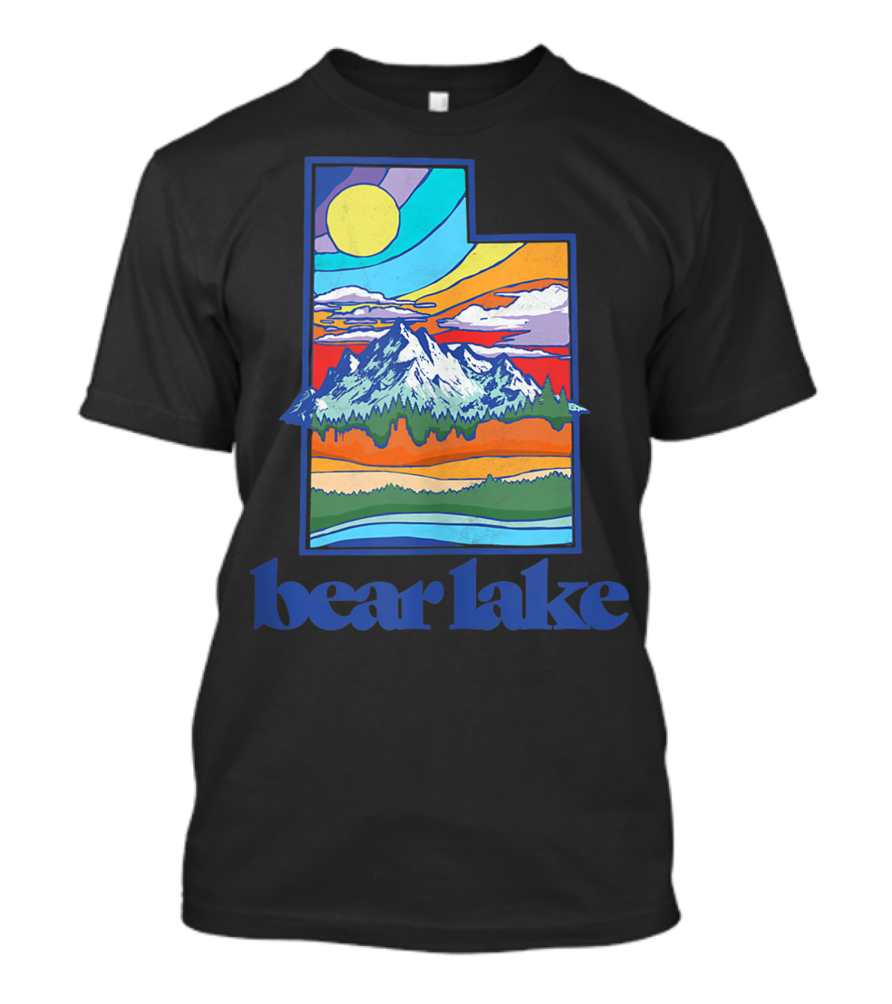 Bear Lake Utah Vintage Nature Outdoor Scenic Mountain Landscape T-Shirt