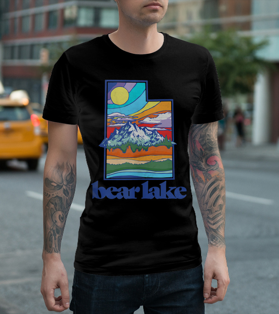 Bear Lake Utah Vintage Nature Outdoor Scenic Mountain Landscape T-Shirt