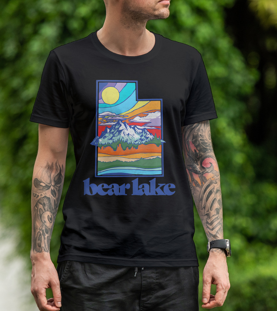 Bear Lake Utah Vintage Nature Outdoor Scenic Mountain Landscape T-Shirt