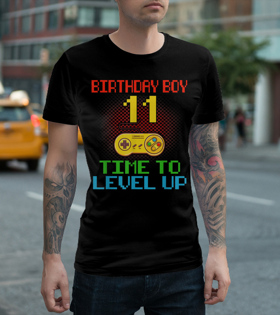 Birthday Boy 11 Time To Level Up Gaming Controller T-Shirt