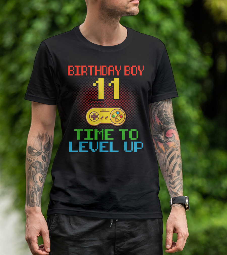 Birthday Boy 11 Time To Level Up Gaming Controller T-Shirt