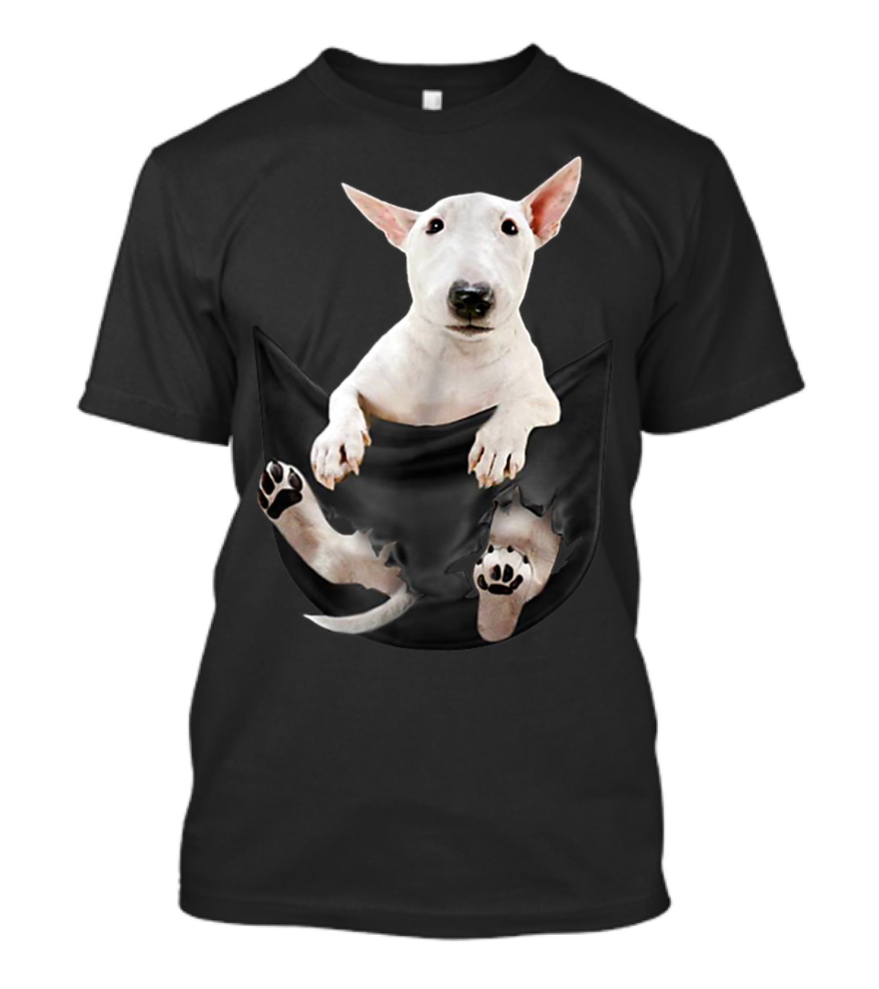 Bull Terrier In Pocket Dog Lover Pup Playful Novelty T-Shirt