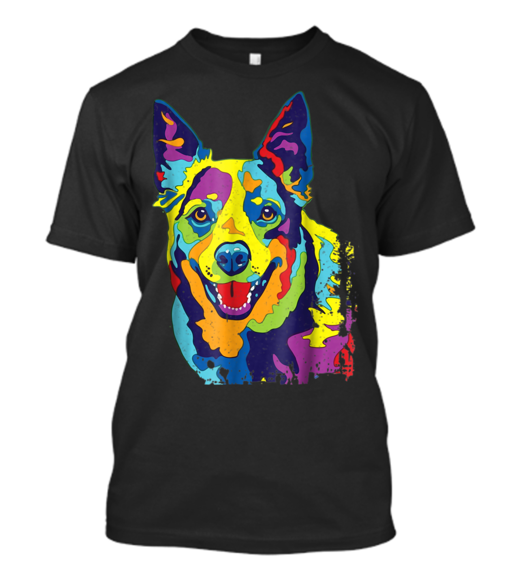 Cattle Dog Funny Australian Cattle Dog Pop Art Colorful T-Shirt