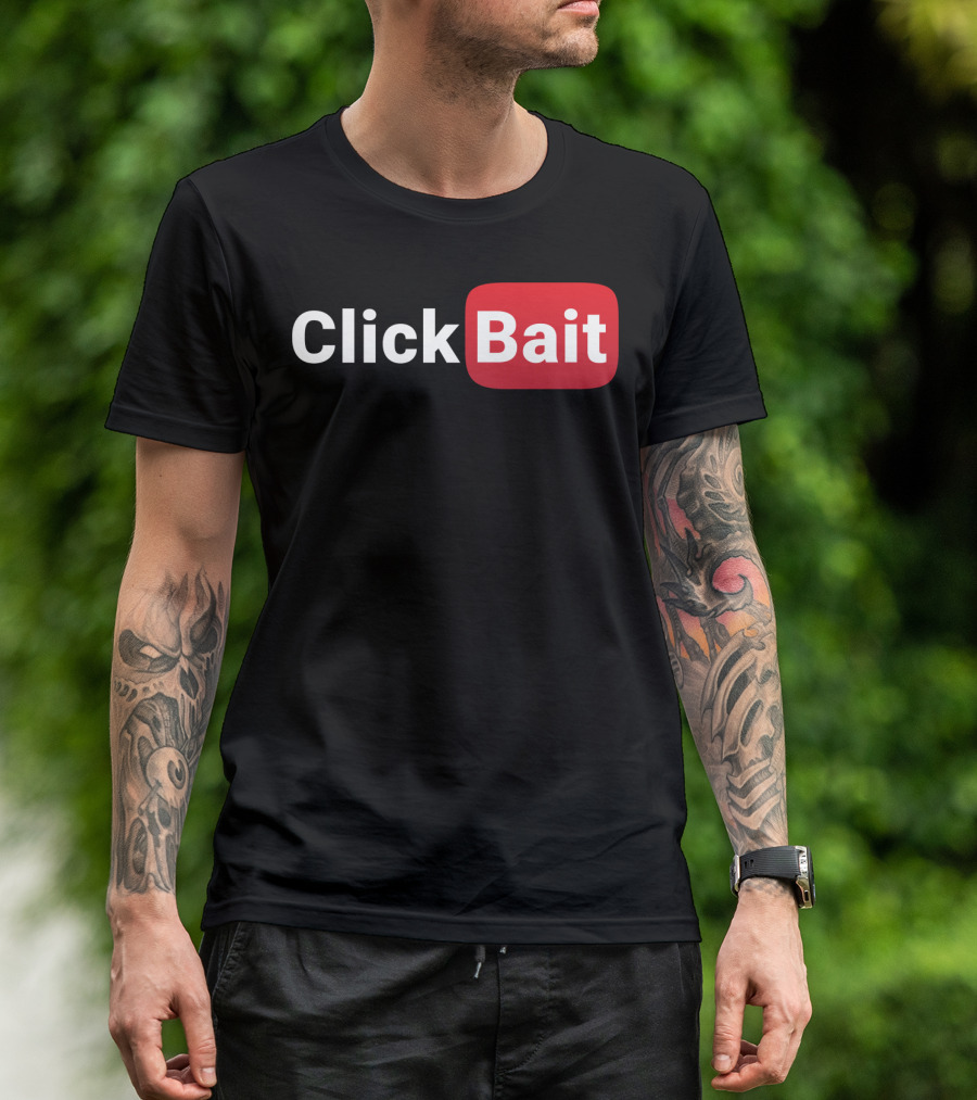 ClickBait YouTube Logo Parody For Video Creators T-Shirt