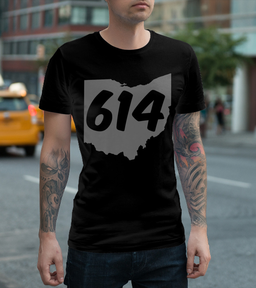 Columbus Ohio Area Code 614 Map T-Shirt