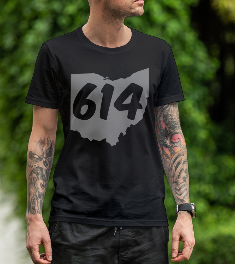 Columbus Ohio Area Code 614 Map T-Shirt