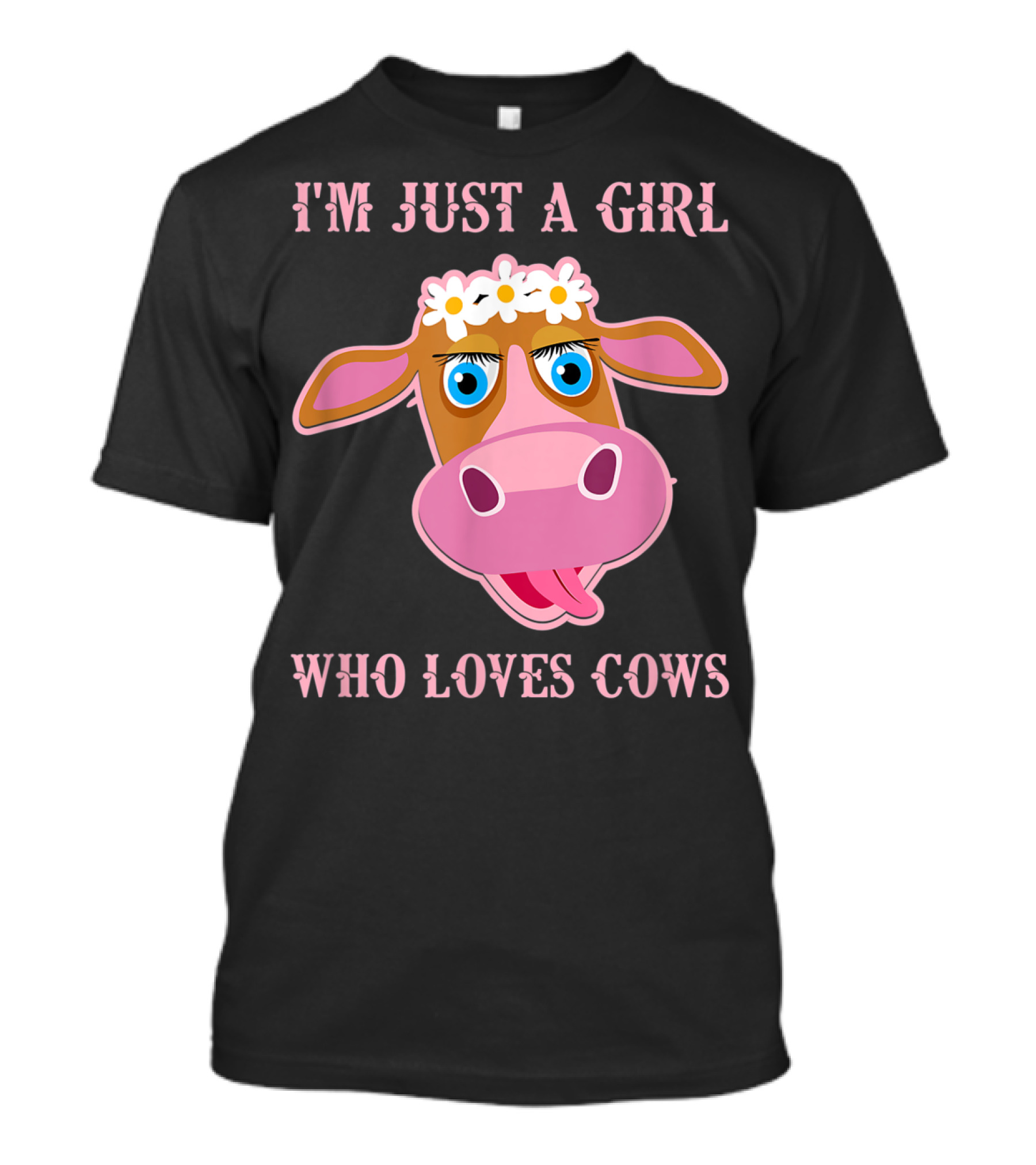 I'm Just A Girl Who Loves Cows Floral Cow Face With Flowers T-Shirt