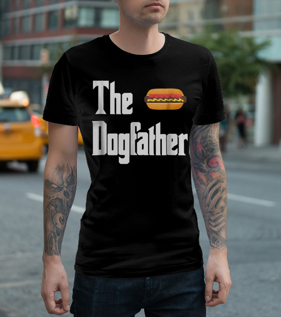 The Dogfather Hot Dog Classic Font Icon T-Shirt