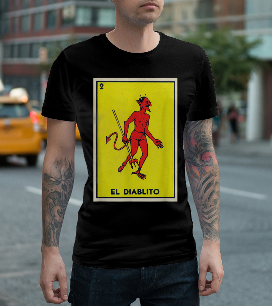 El Diablito Loteria Card Number 2 Vintage Mexican Game T-Shirt