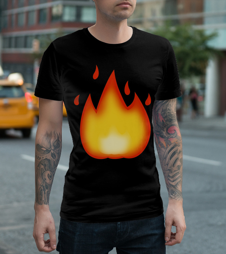 Emoji Fire Flame Hot Burning T-Shirt