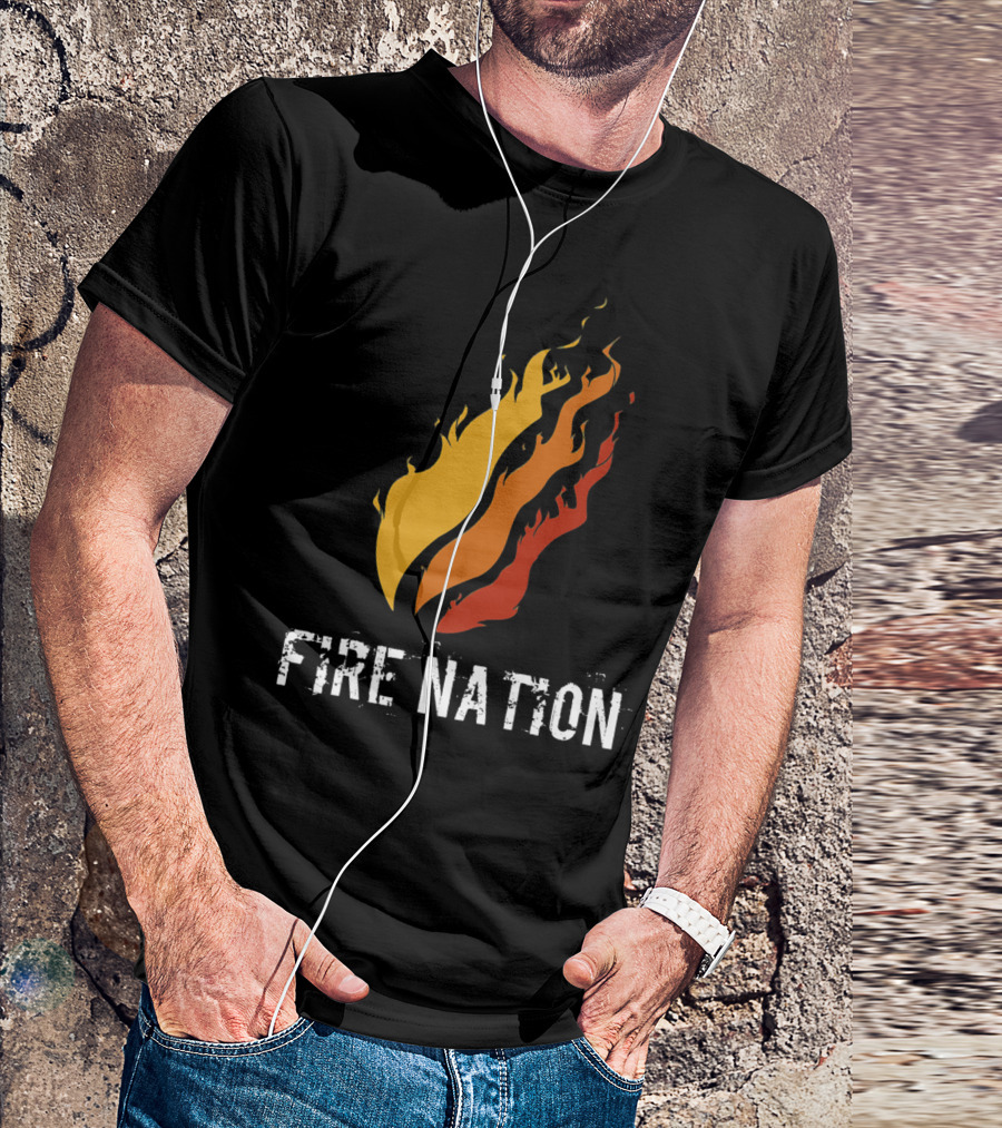 Fire Nation Video Gamer Kid Pc Gaming Playz BL Fiery Emblem T-Shirt