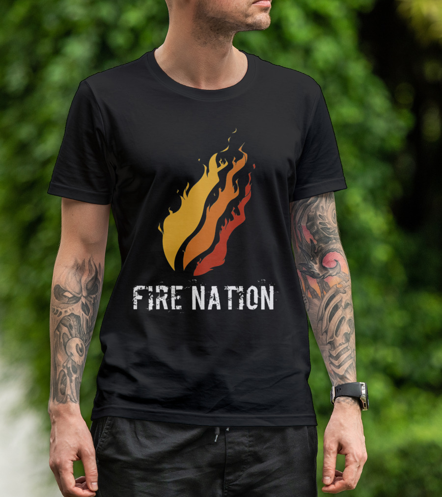 Fire Nation Video Gamer Kid Pc Gaming Playz BL Fiery Emblem T-Shirt