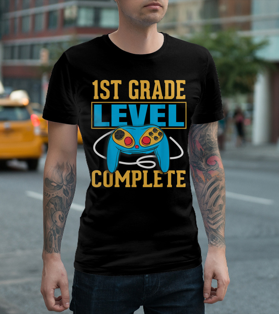 1st Grade Level Complete Video Gamer Controller T-Shirt