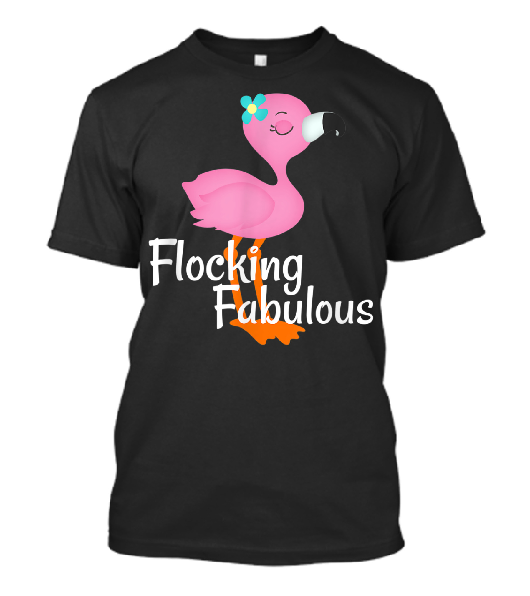 Flocking Fabulous Flamingo With Bow T-Shirt