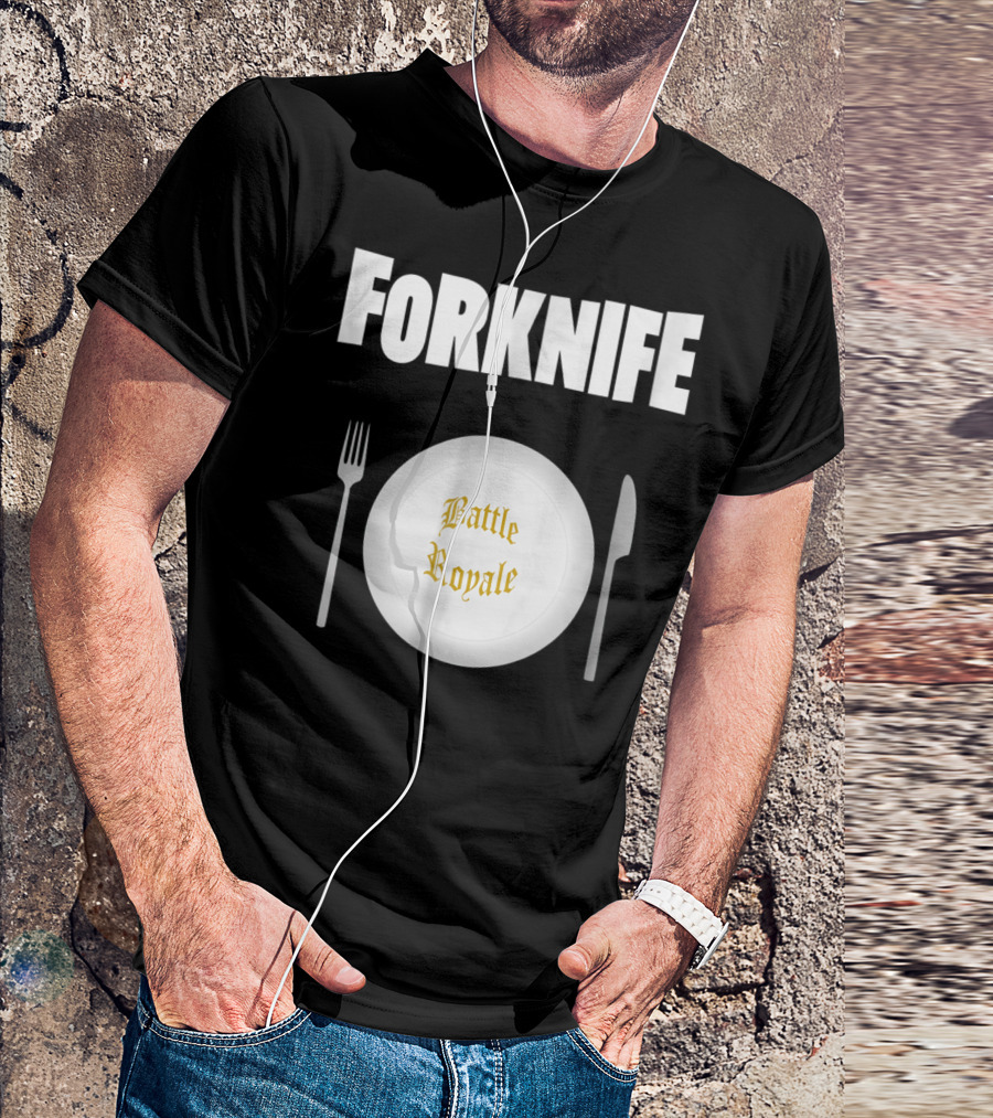 Forknife Battle Royale Gamer's Fork N Knife Video Food T-Shirt