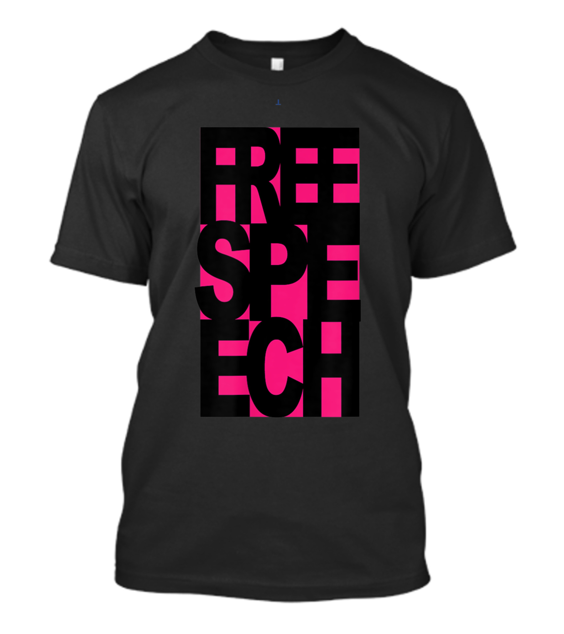 Free Speech Bold Black And Pink Typography T-Shirt
