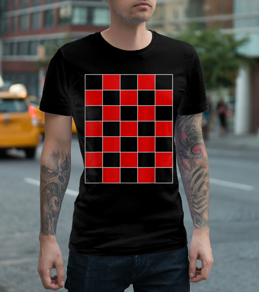 Funny Black Red Checkerboard Board Games Checkerboard T-Shirt