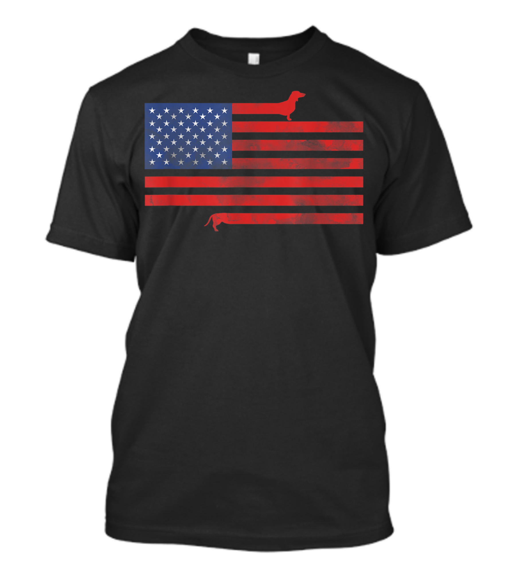 Patriotic American Flag Dachshund Wiener Dog T-Shirt