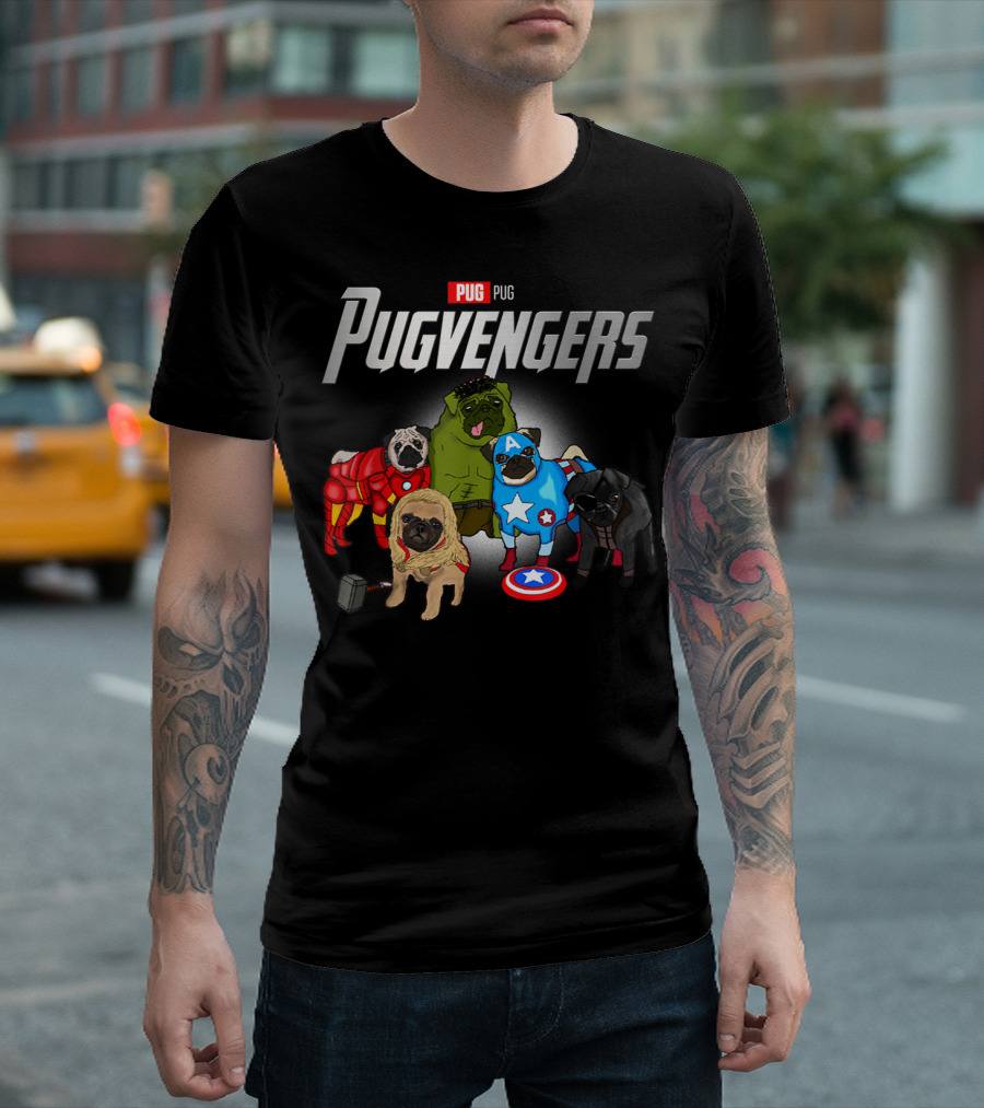 Funny Pug Dog Lover Pugvengers Superhero T-Shirt