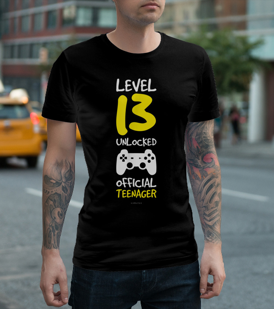 Level 13 Unlocked Official Teenager Video Game Controller T-Shirt