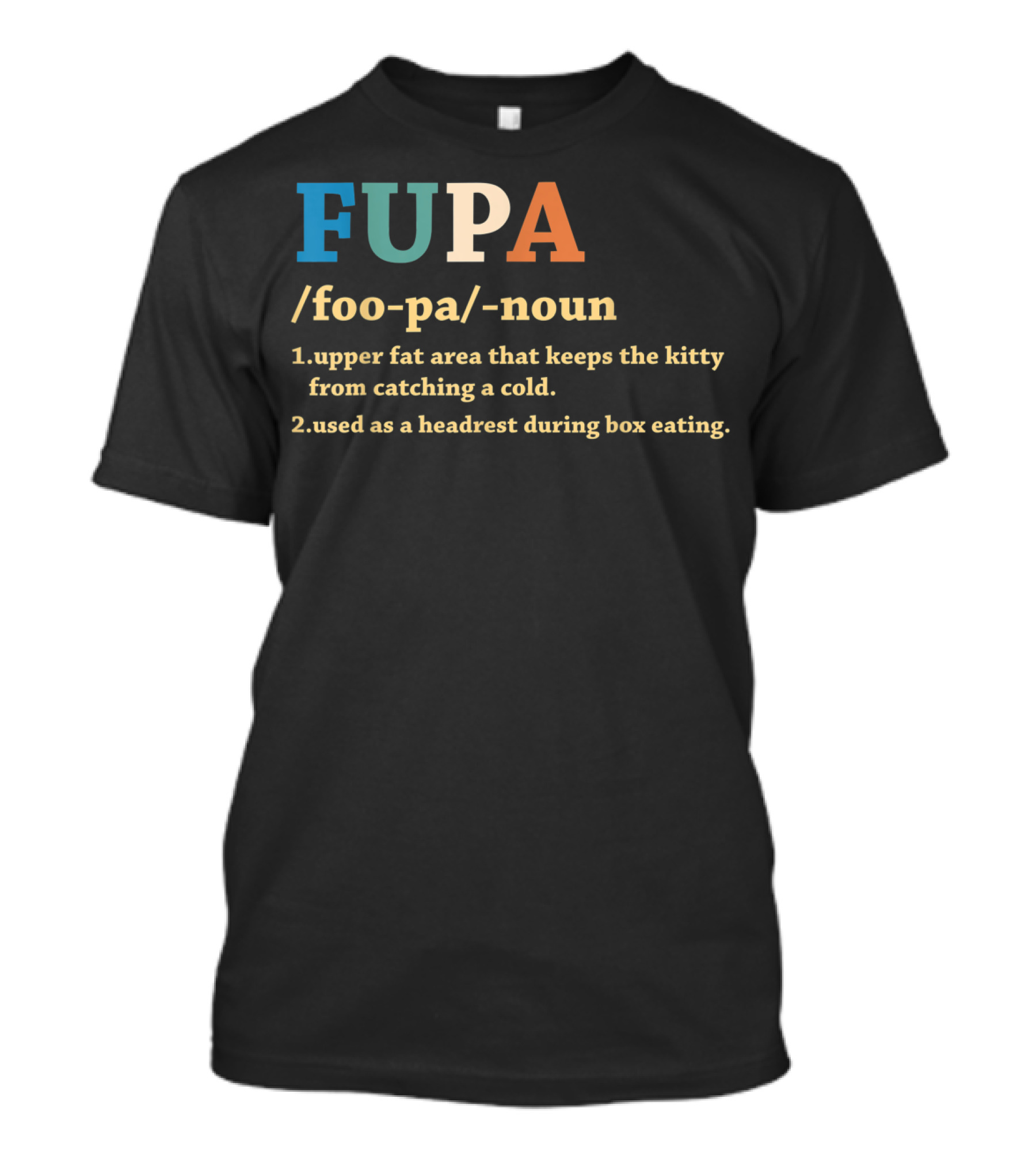 FUPA Definition Upper Fat Area Box Eating Noun T-Shirt