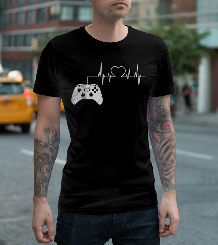 Video Game Controller Heartbeat Love Gamer T-Shirt