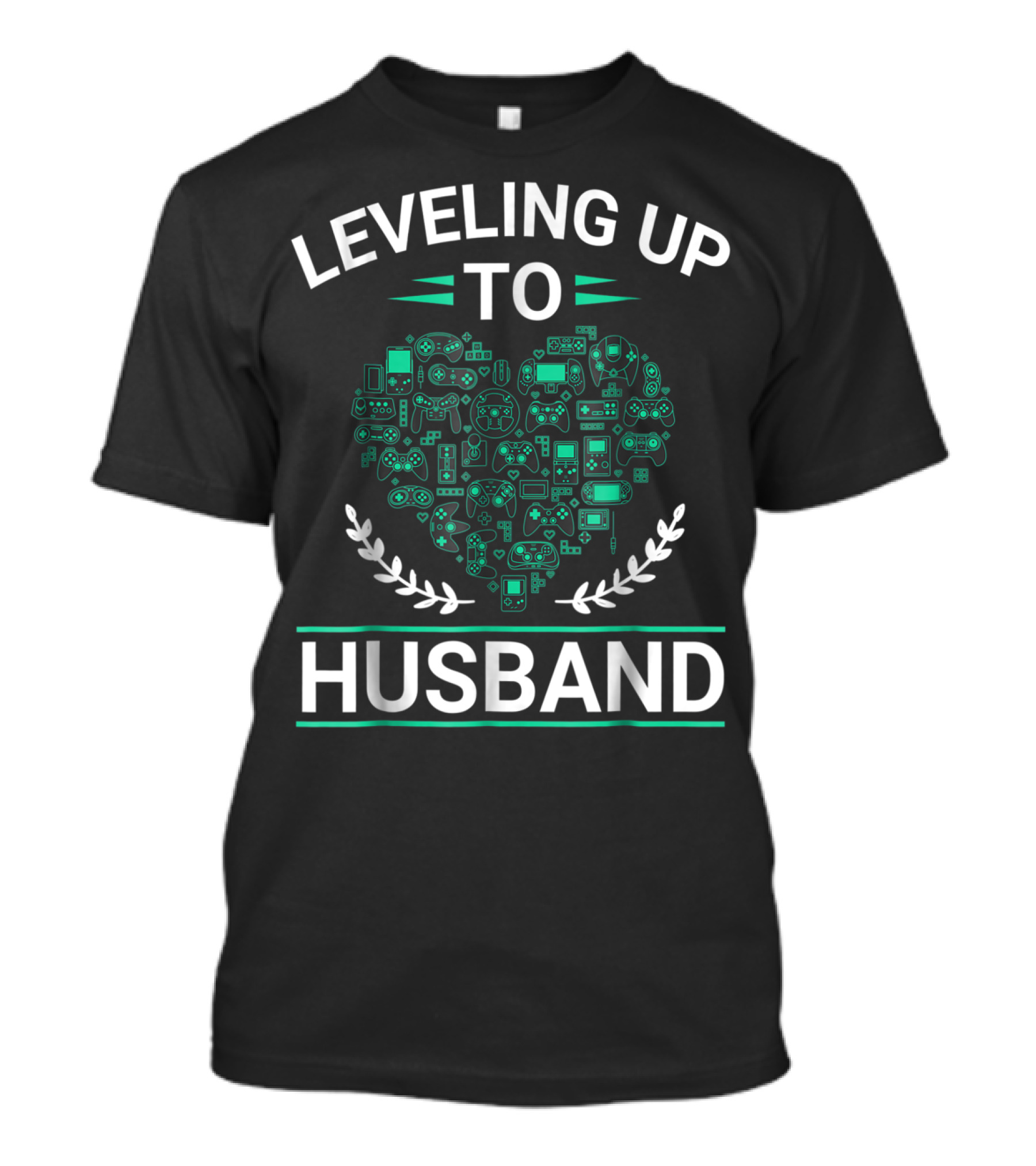Leveling Up To Husband Video Game Heart Controllers T-Shirt