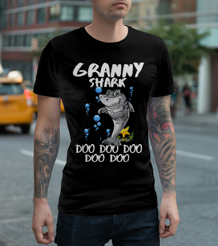 Granny Shark Doo Doo Doo Doo Funny Kids Video Granny T-Shirt