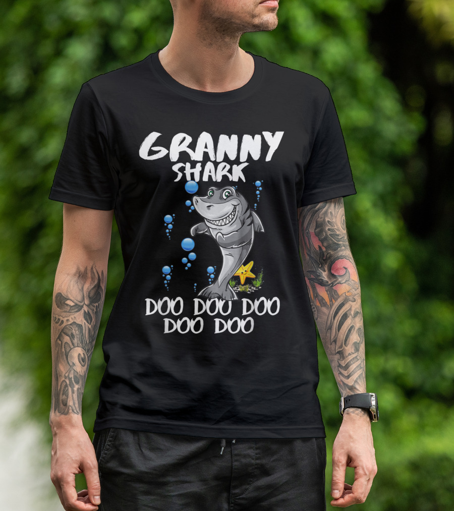 Granny Shark Doo Doo Doo Doo Funny Kids Video Granny T-Shirt