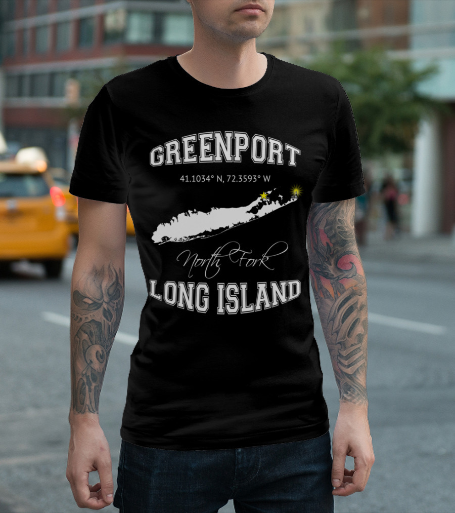 Greenport Long Island North Fork 41.1034° N 72.3593° W T-Shirt