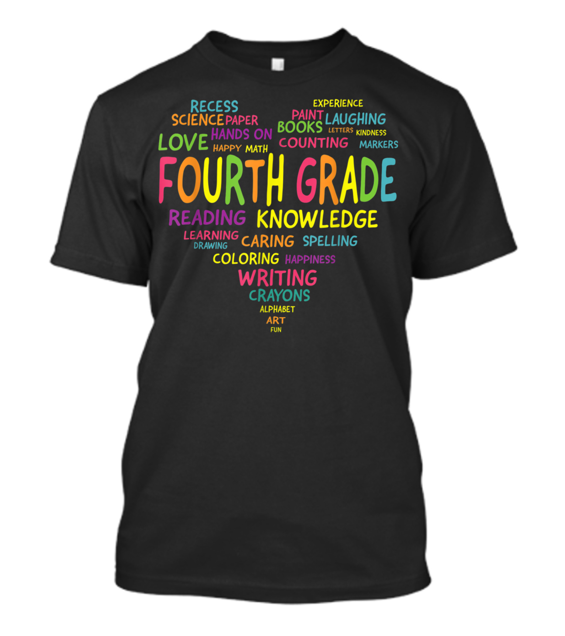 Fourth Grade Love Recess Knowledge Reading Writing Crayons Learning Science Books Counting T-Shirt