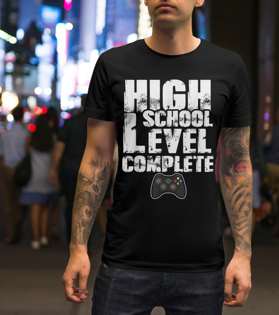 High School Level Complete Video Gamer Graduation T-Shirt