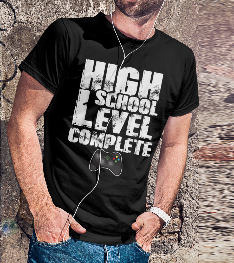 High School Level Complete Video Gamer Graduation T-Shirt